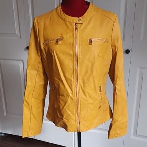 Cavalini Mustard Faux Leather Jacket - L